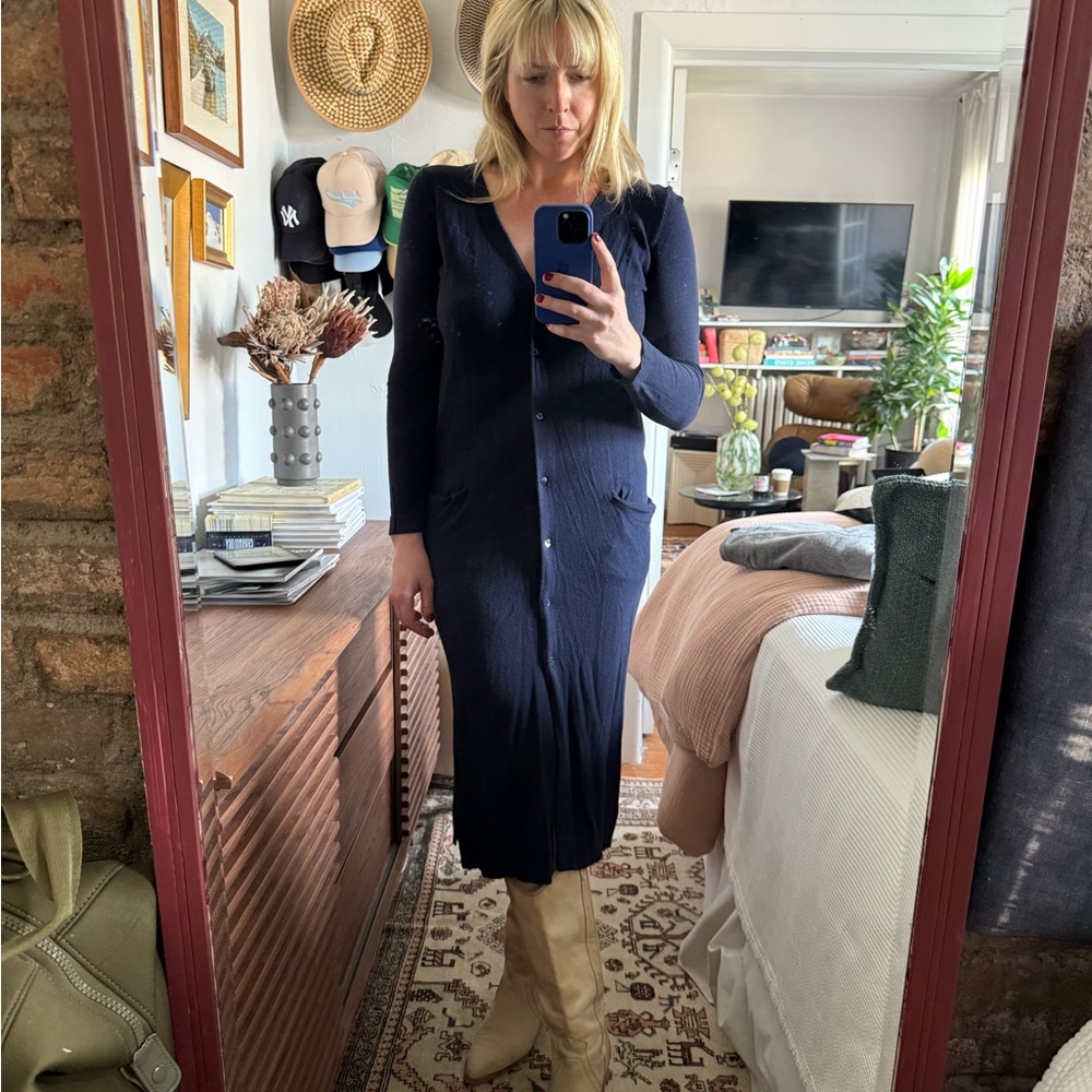 Zara Dark Blue Long Sleeve Dress